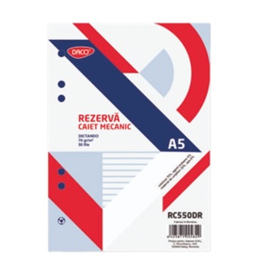 Rezerva caiet mecanic A5, 50 file, dictando, DACO