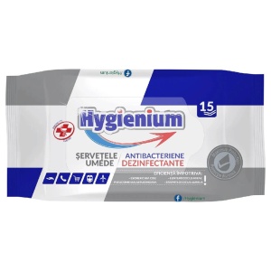 Servetele umede antibacteriene, 15 buc/pachet, HYGIENIUM - Img 2