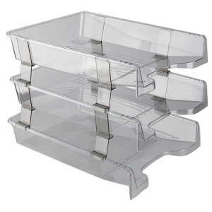 Set 3 tavite documente, A4, plastic, transparent, ARK 3093