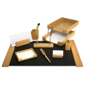 Set de birou de lux din lemn, 10 piese, FORPUS