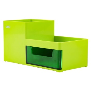 Suport accesorii birou, 4 compartimente, verde, DELI Rio - Img 1
