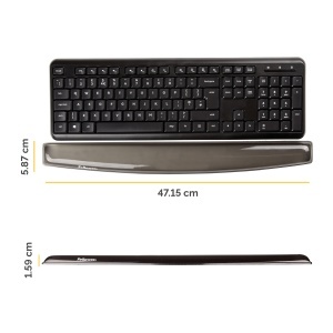 Suport pentru pentru tastatura si incheieturi, negru, FELLOWES Gel - Img 2