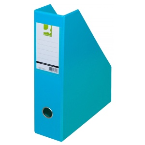Suport reviste A4, carton plastifiat, bleu, Q-CONNECT