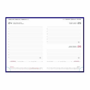 Agenda A5, datata, hartie ivory, rosu, ARTILUX - Img 2
