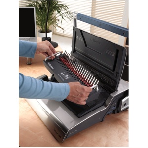 Aparat de indosariat electric, inele plastic, max. 500 coli, FELLOWES Galaxy-E 500 - Img 4