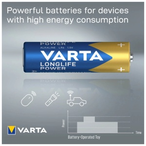 Baterii alcaline VARTA LongLife Power LR6/AA, 4 buc/set - Img 4
