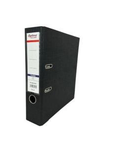 Biblioraft A4 plastifiat interior-exterior, 7.5 cm, negru, OPTIMA