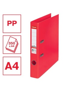 Biblioraft A4 plastifiat PP/PP, 5 cm, rosu vivida, ESSELTE NO. 1 Power - Img 4