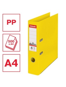 Biblioraft A4 plastifiat PP/PP, 7.5 cm, galben vivida, ESSELTE NO. 1 Power - Img 4