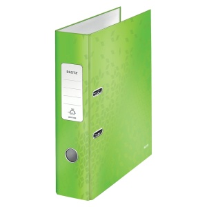 Biblioraft carton laminat, A4, 8 cm, verde, LEITZ WOW 180