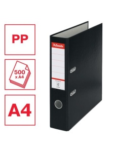 Biblioraft plastifiat, A4, 7.5 cm, negru, ESSELTE Economy - Img 3