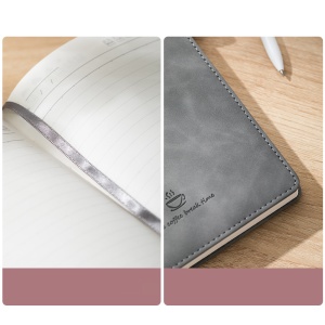 Caiet A5, 144 file, coperta imitatie piele, dictando, DELI - Img 6