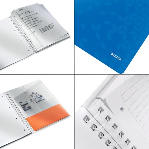 Caiet cu spirala A4, 80 file, dictando, albastru, LEITZ WOW - Img 3