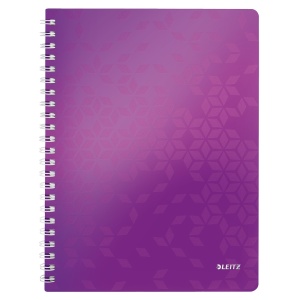 Caiet cu spirala A4, 80 file, dictando, mov, LEITZ WOW