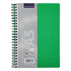 Caiet cu spirala A5, 80 file, coperta plastic, dictando, PAPERLAND - Img 4