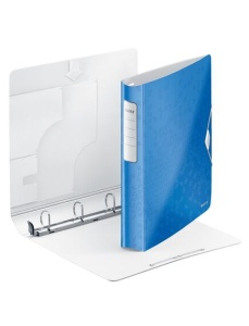 Caiet mecanic A4, 4 inele 30 mm, albastru, Active SoftClick LEITZ WOW - Img 3