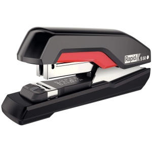 Capsator de birou, 50 coli, capse 24/8, capsare plata, negru, Rapid S50