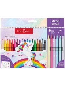 Carioci 18+6 culori/set Unicorn FABER-CASTELL