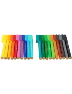 Carioci cu clip 20 culori FABER-CASTELL Connector Dinozauri - Img 2
