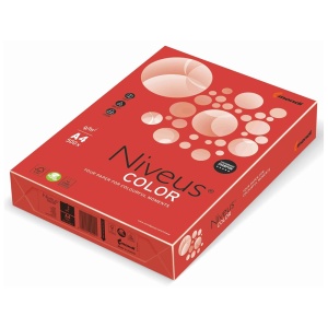 Carton colorat A4, 160 g/mp, 250 coli/top, rosu intens, NIVEUS