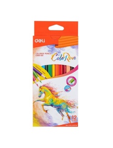 Creioane colorate 12 culori/set, ColoRun DELI