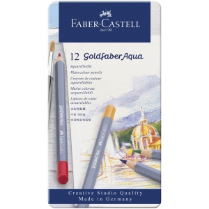 Creioane colorate FABER-CASTELL Goldfaber Aqua, 12 culori/set - Img 2
