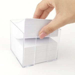 Cub hartie alba 9x9cm cu suport, 800 file/set, D.RECT - Img 2