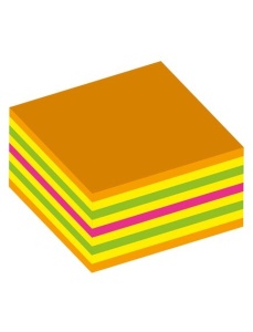 Cub notite autoadeziv, 75x75mm, 450 file/set, summer neon, KORES - Img 2
