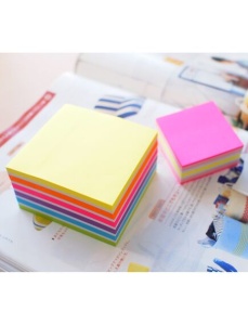 Cub notite autoadeziv, 76x76 mm, 400 file neon, STICK'N Rainbow - Img 3