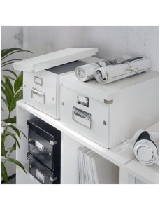 Cutie depozitare medie, 369x281x200 mm, carton, alb, LEITZ Click&Store - Img 3