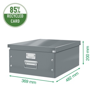 Cutie organizare mare, 369x200x482 mm, carton, albastru, LEITZ WOW Click&Store - Img 3