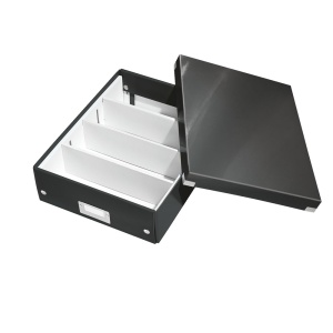 Cutie organizare medie, 280x100x370 mm, carton, negru, LEITZ WOW Click&Store - Img 2