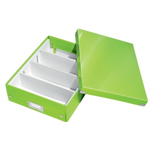 Cutie organizare medie, 280x100x370 mm, carton, verde, LEITZ WOW Click&Store - Img 2