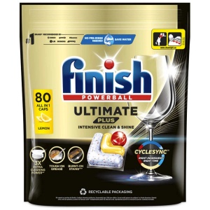 Detergent masina de spalat vase Finish Ultimate Plus Lemon, 80 buc/set