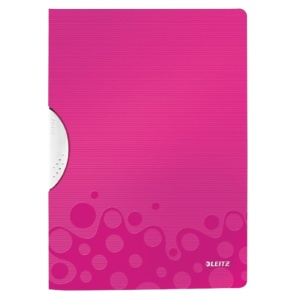 Dosar plastic, cu clema, A4, roz, LEITZ WOW ColorClip