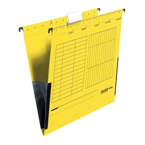 Dosar suspendabil cu burduf si bagheta metalica, 25 buc/set, galben, FALKEN