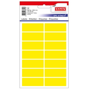 Etichete autoadezive, 19x50 mm, 70 buc/set, galben, TANEX