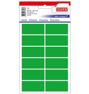 Etichete autoadezive, 23x50 mm, 60 buc/set, verde, TANEX