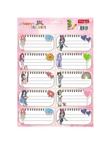 Etichete scolare autoadezive 30 buc/set, fete, TANEX