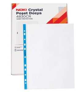 Folii protectie documente, cristal, 90 microni, 100 buc/set, NOKI