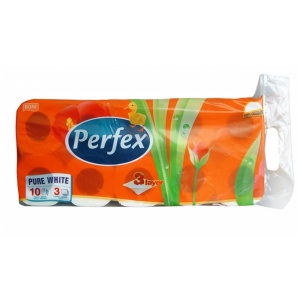 Hartie igienica, 3 straturi, 10 role/set, PERFEX