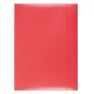 Mapa carton plastifiat, cu elastic, A4, rosu, OFFICE