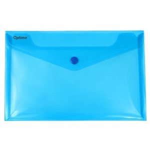 Mapa plastic, cu capsa, A5, albastru, 10 buc/set, OPTIMA