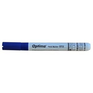 Marker cu vopsea, varf rotund 1-2mm, albastru, Optima Paint 3713