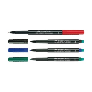 Marker permanent, varf rotund 1.0 mm, 4 culori/set, FABER-CASTELL Multimark M - Img 2