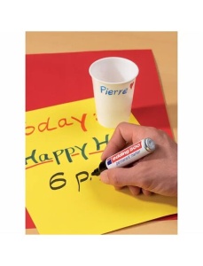 Marker permanent, varf tesit, 2-7 mm, corp aluminiu, negru, EDDING 500 - Img 2