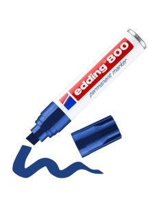 Marker permanent, varf tesit 4-12 mm, albastru, EDDING 800 - Img 2