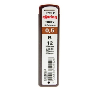 Mine creion 0,5mm, B, 12 buc/set, ROTRING