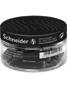 Patroane cerneala, negru, 30 buc/set, SCHNEIDER