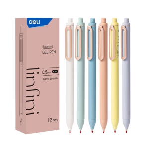 Pix cu gel, varf 0.5 mm, negru, Infini DELI